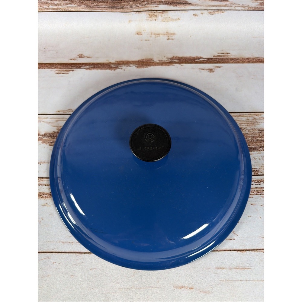 Vintage Le Creuset #14 Blue Cast Iron Enamel Saucepan Replacement Lid Only